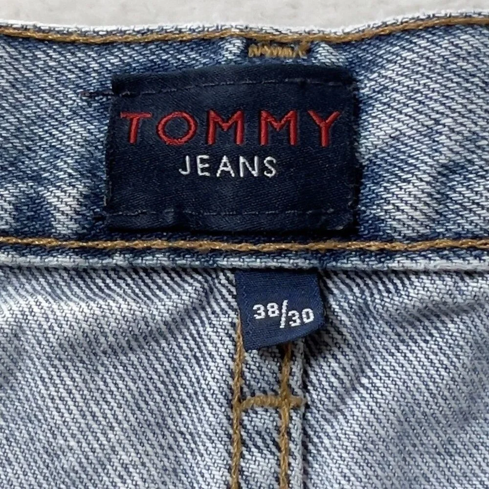 Vtg Tommy Hilfiger Jeans Mens Sz 38/30 Fits 34x29 Blue Baggy Tapered Y2K 90s
